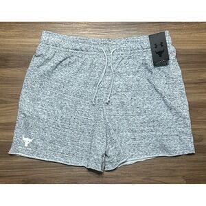 UNDER ARMOUR Project Rock Terry 5" Sweat Shorts Gray Men's (1385937-011) Sz L